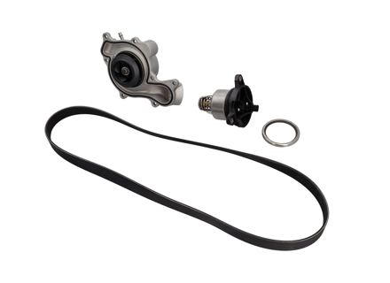 Wasserpumpe, Keilriemen und Thermostat-Einsatzsatz für Porsche 9YA Cayenne / 971 Panamera / 95B.2 / 95B.3 Macan V6 - 9A712101304, 9A712168800, 9A110655900, 0PB121688, 9A790313710, 9A712101303