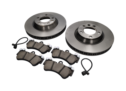 FRONT Brake Pads and Brake Disc Package. Porsche Cayenne 958 3.0L Diesel / 3.6L Petrol - 95535140151, 95535140251, 95835193930
