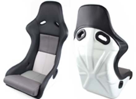 Sitze im Racing-Style, Leder Schwarz-Grau mit weißer Sitzschale. Porsche 964 / 993 - SET11.1.101W, SET111101W