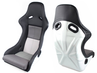 Sitze im Racing-Style, Leder Schwarz-Grau mit weißer Sitzschale. Porsche 964 / 993 - SET11.1.101W, SET111101W