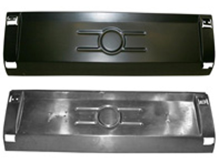 Rear bumper section / license panel.  Porsche 911 1966-73 - 90150502320, 591095, 1680600200, 591095ALU, 1680600406, 591095ALU, 1680600406, 1680600400 - CB.011.001, CB.011.002