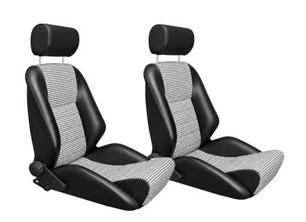 Nürburgring R Bucket Seats, Leatherette / Houndstooth, SET OF 2. Porsche 356 / 911 / 912 1950–89