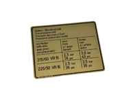 Sticker Tyre Pressure. Porsche 928 1980-82 - 92800651900 - PAKRA