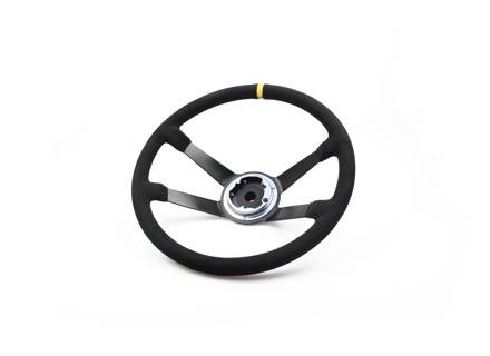 Volant bombé en Alcantara 380mm. Porsche 911T / 911E / 911S / 911RS - 91134708400, 91134708200, 90134708105, 90134708115, 91134708205, 90134708100, 90134708110