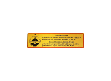 Sticker ignition timing. Porsche 912 - 90100651002, 911856-02, 911856/02