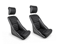 Modell14 Bucket Seats, Black Leatherette /  Basket Weave, SET OF 2. Porsche 356 / 911 / 912 1950–89