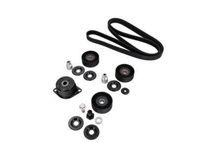 Kit completo de poleas y correas (tensor, poleas guía y correa de transmisión) para Porsche 987-1 Boxster y Cayman (manual) 2005-2008 - 99710226000, 99710211700, 99610236550, 99907204109, 99907205901, 99710211800, 99710211900, 99610212754, 99610215166, 99610215168