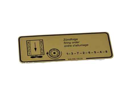 Sticker Firing Order. Porsche 928 / 928 S - 92800610500