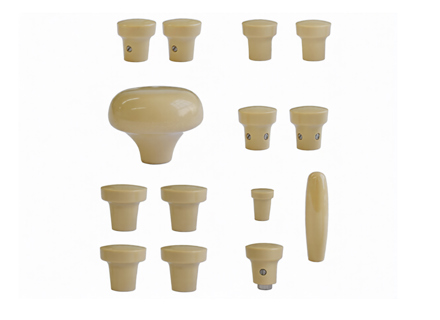 Knoppenset dashboard, BEIGE. Porsche 356A 1955-1959 - PCG35655200500, 64455281100500, 64455285300500, 64455283100500, 64455282101500