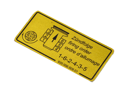 Adesivo Ordine di accensione. Porsche 911 3.2 Carrera - 93000650901 - 1601500606