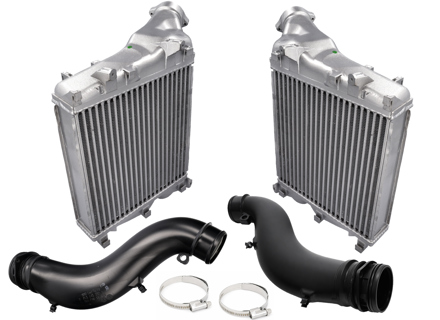 Front radiator intercooler and pipe kit. Porsche 957 / 958  Cayenne Turbo 4.8L - 95511063901, 95511064001, 95511062301, 95511062410
