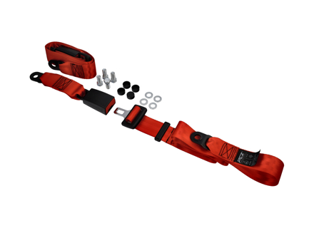 Statischer 2-Punkt-Beckengurt hinten in Rot (2er-Set). Porsche 911 78-89 / 964 / 993 / 968 / 924 / 944 - 47785779570B, 911116