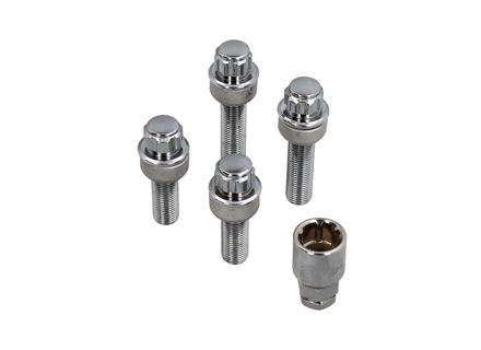 Radsicherungsschraubensatz (extra lang). Verchromt für Porsche - 99736198009, PAF009593, 99136105700, WHT006980C, WHT006980A, 9A700698000