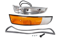 Indicator unit & lens front metal casing. Porsche 911 1972-73 - 90163140130, 90163140230 - 1695401970, 1695401980