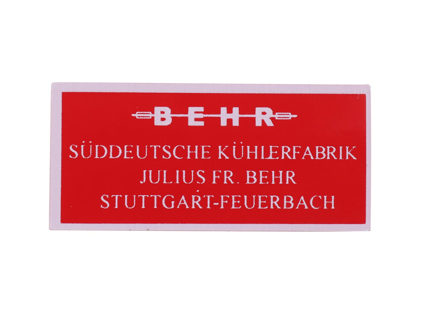Calcomanía para conductos de aire de Behr. Porsche 356B T6 / 356C - 64470157200 - 1601503700
