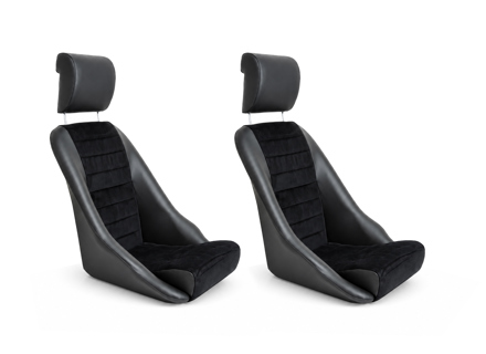 Modell14 Bucket Seats, Black /  Corduroy, SET OF 2. Porsche 356 / 911 / 912 1950–89