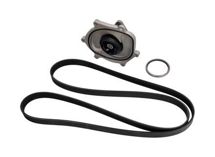 Kit pompe à eau, courroie et thermostat. Porsche 981 Boxster / Cayman / Porsche 991.1 - 0PB121035A, 9A110221800, 0PB903137A, 9A110222602, 9A110622603, 9A712111000, 9A110655900, 0PB121688