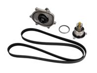 Waterpomp-, riem- en thermostaatset. Porsche 981 Boxster / Cayman / Porsche 991.1 - 0PB121035A, 9A110221800, 0PB903137A, 9A110222602, 9A110622603, 9A712111000, 9A110655900, 0PB121688