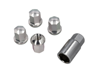 Cerraduras de rueda con llave, Aluminio en acabado plata. Porsche 911/964/993/944/968/928/924 - 9210110S, 99336105700