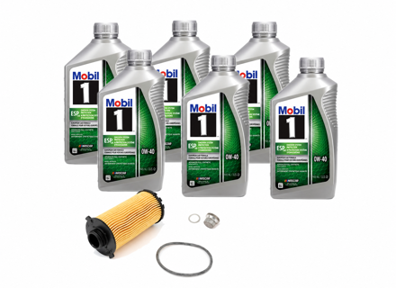 Oil filter service kit with drain plug & Mobil 1 ESP X4 0w-40 for Porsche 718 (982) Boxster / 718C (982C) Cayman - 9A210722500, 99970768540, 0PC115466