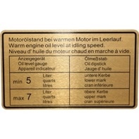 Adesivo Livello olio motore. Porsche 911/914 SPM - 90100650401 - 1601501206