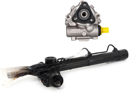 Crémaillère de direction et pompe de direction assistée. Porsche 987 Boxster / 987C Cayman / 997.1 (conduite à droite) - 411091500322, 99631405002, 99631405003, 99631402004, 99631402005, 99731402000, 99734701209, 99734701208, 99734701207, 99734701205, 99734701204, 99734701206