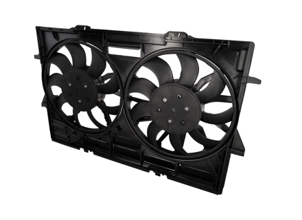 Water radiator fan with cowling. Porsche 95B Macan - 95B121003, 95B121003A, 95B121003B, 95B121003C, 95B121003E