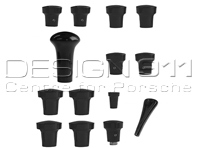Jeu de boutons de tableau de bord, NOIR. Porsche 356B / 356C - PCG35655200700, 64455281100700, 64455285300700, 64455283100700, 64455282101700, 64455285100